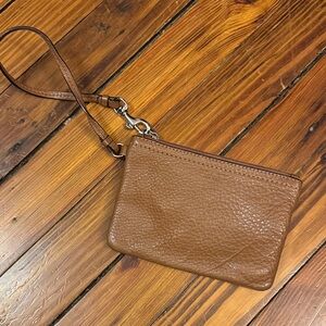 Coach Textured Leather Pouch in Tan